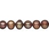 Freshwater pearl 1pkg1, semi-round, 15 inch dark iris gold 7-9mm cultured image number 0