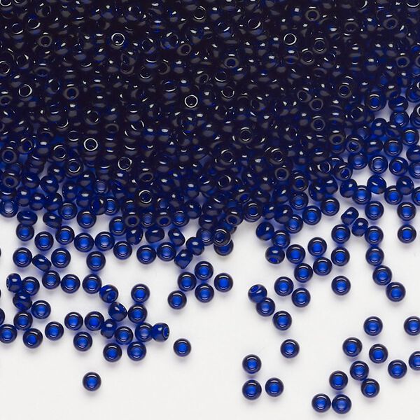 Seed bead, Preciosa Ornela Czech glass, pkg/50g, #11 rocaille, transparent navy blue, (30110). image number 0