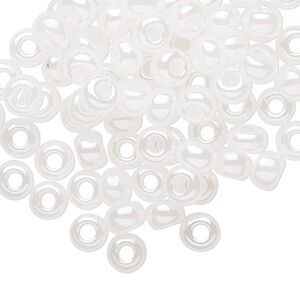 Seed bead, Preciosa Ornela Czech glass, pkg/50g, #2 rocaille, opaque luster alabaster, (57102).