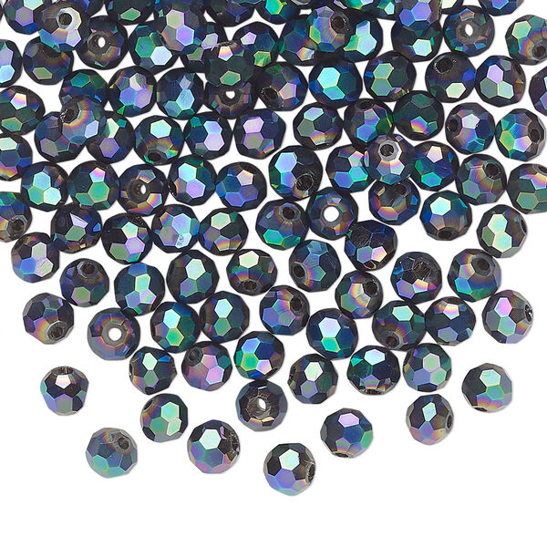 Bead 144pk crystal peacock shadow, Celestial Crystal® 4mm round image number 0