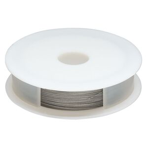 Beading wire, Tigertail™, nylon-coated stainless steel, clear, 7 strand, 0.012-inch diameter. Sold per 100-foot spool.
