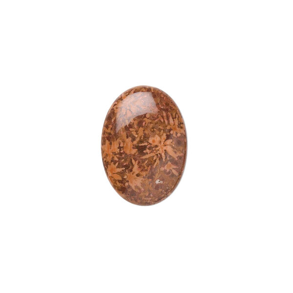Cabochon, chrysanthemum stone (natural), 18x13mm calibrated oval, B grade, Mohs hardness 3 to 4. Sold per pkg of 4. image number 0