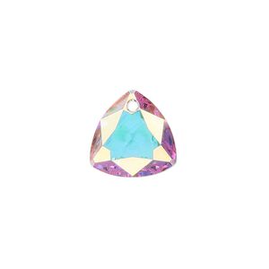 Drop 1pk crystal AB, Crystal Passions® 14.5mm pendant trilliant cut 6434