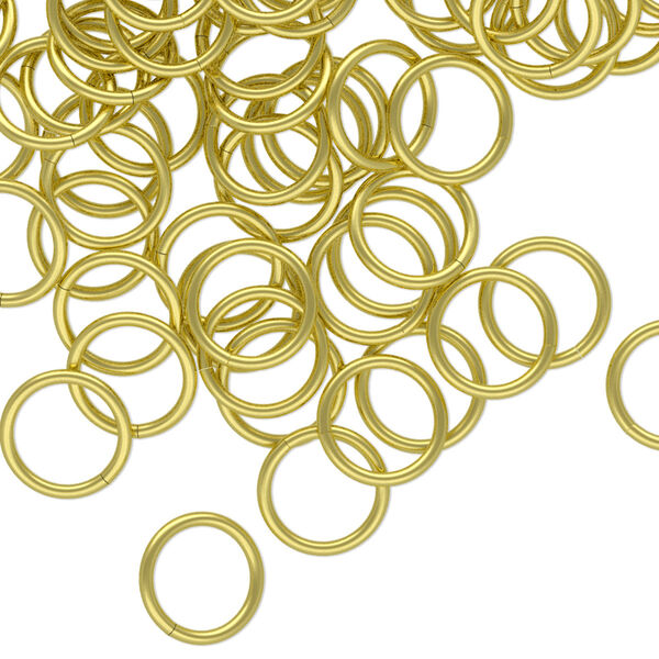 Jump ring, brass, 9mm round, 7mm inside diameter, 18 gauge. Sold per pkg of 100. image number 0