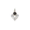 Black onyx / sterling silver 1pkg1, antiqued heart drop 14x11mm image number 1