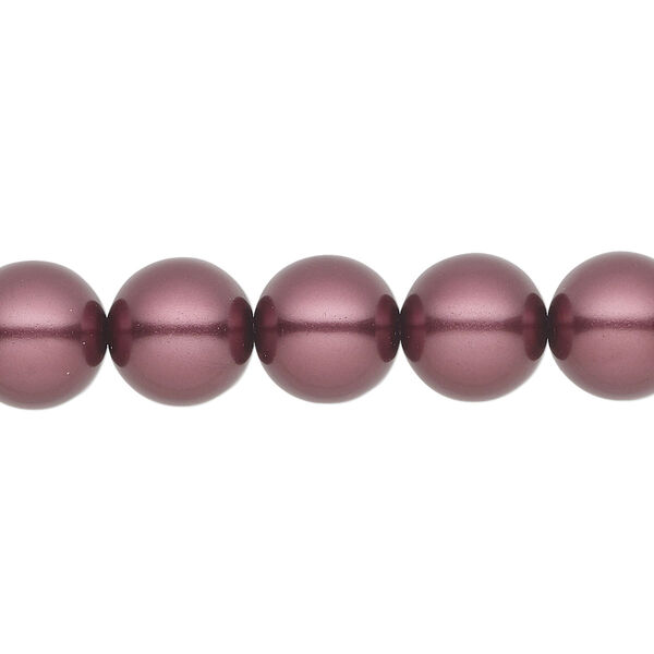 Pearl 10pk light burgundy, Preciosa Czech crystal 10mm round image number 0