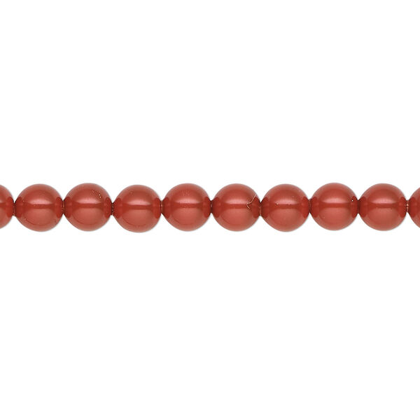 Pearl 500pk dark coral pearl, Swarovski® 5mm round 5810 image number 0