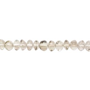 Smoky quartz 1pkg1, hand-cut saucer bead 14 inch 5x3mm-6x5mm