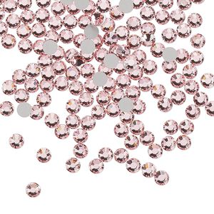 Flat back, Dance With Me™ crystal rhinestone, light rose, foil back, 3-3.2mm rose, SS12. Sold per pkg of 144 (1 gross).