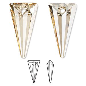 Drop 36pk crystal golden shadow, Swarovski® 28x14mm pendant spike 6480
