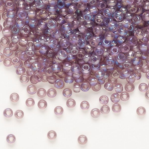 Seed bead, Preciosa Ornela, glass, translucent rainbow light amethyst, #8 rocaille. Sold per 500-gram pkg. image number 0