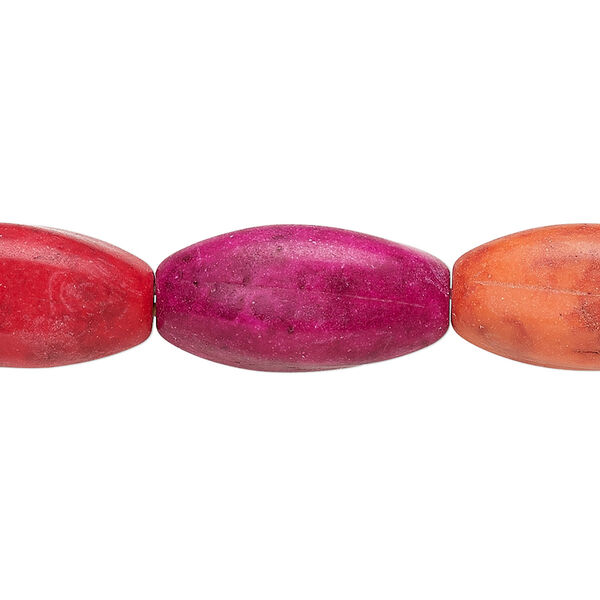 Bead, "howlite" (resin) (imitation), mixed colors, 21x11mm-23x13mm 4-sided twisted oval. Sold per 8-inch strand. image number 0