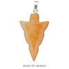 Multi-gemstone / brass 1pkg100, silver-plated arrowhead pendant mix 30x17mm image number 3