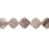 Coffee marble 1pkg1, puffed diamond bead natural, 15 inch 34-35mm image number 1