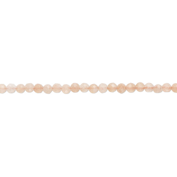 Bead, sunstone (natural), 2.2-2.6mm faceted round, B grade, Mohs hardness 6 to 6-1/2. Sold per 15-1/2 inch strand, approximately 155 beads. image number 0