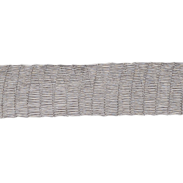 Mesh ribbon, enameled brass, titanium, 1/2 inch tubular mesh, fits up to 18mm bead. Sold per pkg of 1 meter. image number 0