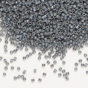 Seed bead, Delica®, glass, pkg/50g, #11 round, opaque glazed luster smoke (DB-0268-1).