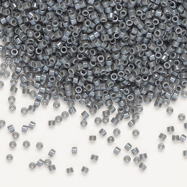 Seed bead, Delica®, glass, pkg/50g, #11 round, opaque glazed luster smoke (DB-0268-1). image number 0