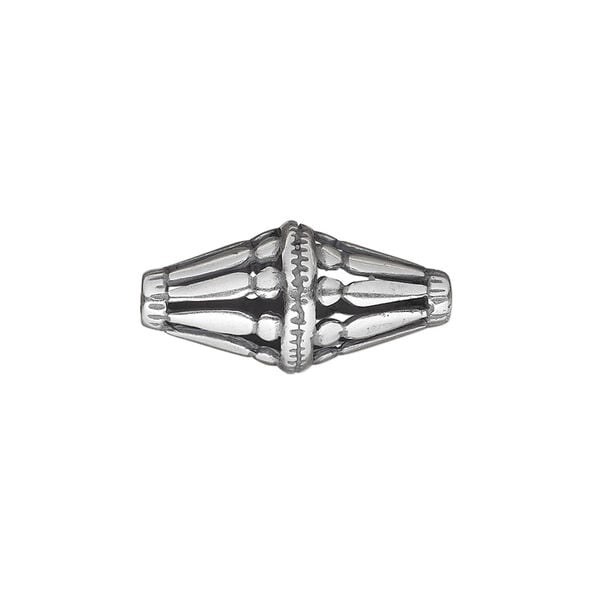 Bead 1pkg1 silver-plated, 22.5x11mm fancy double cone, brass antique JBB Findings image number 0