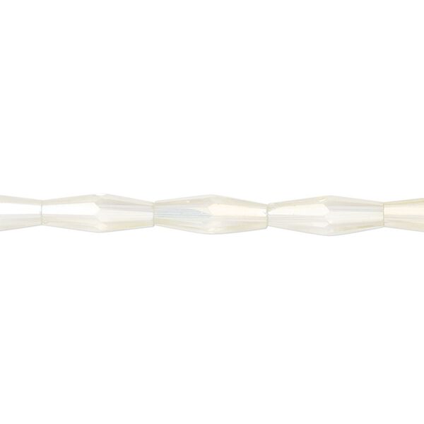 Bead, glass, crystal AB, 12x4mm long bicone. Sold per 15-1/2 to 16-inch strand. image number 0