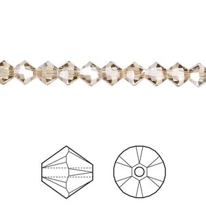 Bead 144pk crystal golden shadow, Crystal Passions® 5mm bicone 5328