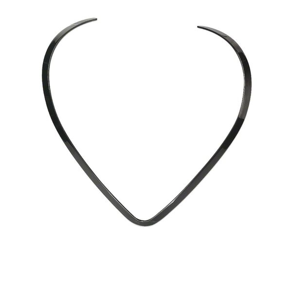 Neckwire, gunmetal-plated steel, 6mm flat with smooth V-curve, 16 inches. Sold individually. image number 0