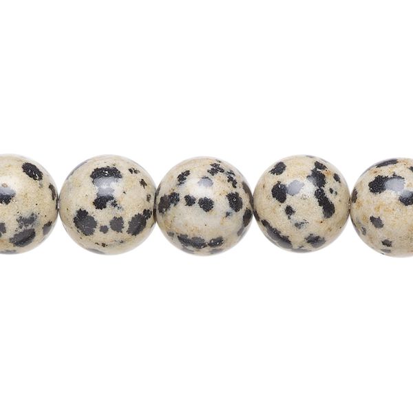Dalmatian jasper 1pkg1, round bead natural 15.5-16 inch 10mm image number 0