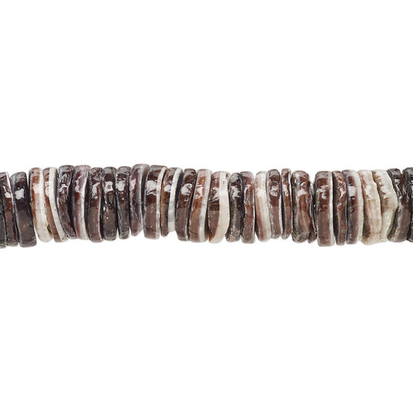 Bead, violet oyster shell (natural), pkg/16 inches, 8mm center-drilled heishi. image number 0
