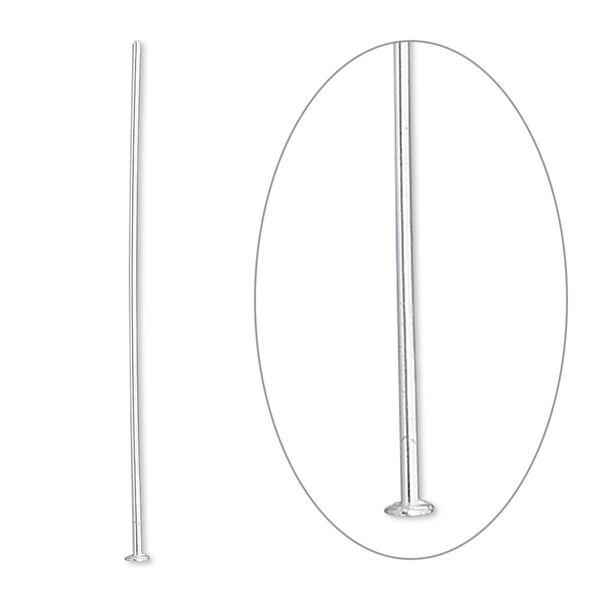 Head pin, sterling silver-filled, 1-1/2 inches, 22 gauge. Sold per pkg of 100. image number 0