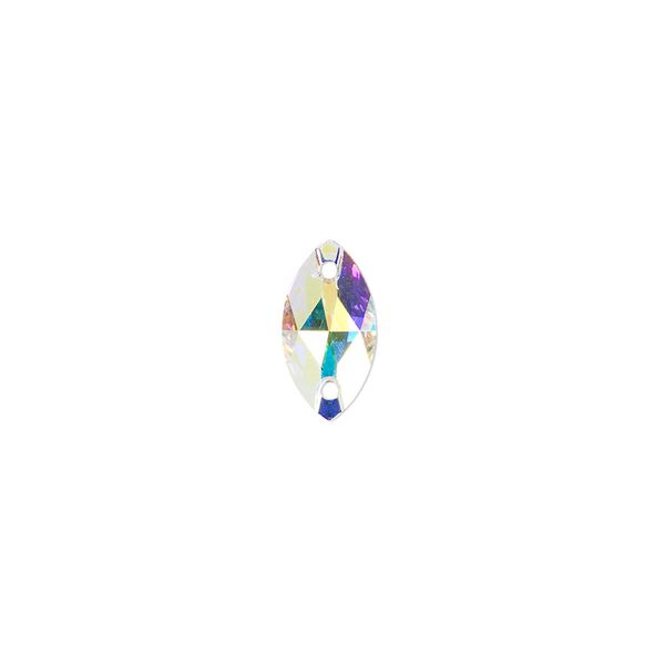 Sew-on 48pk crystal AB foil back, Swarovski® 12x6mm navette 3223 image number 0