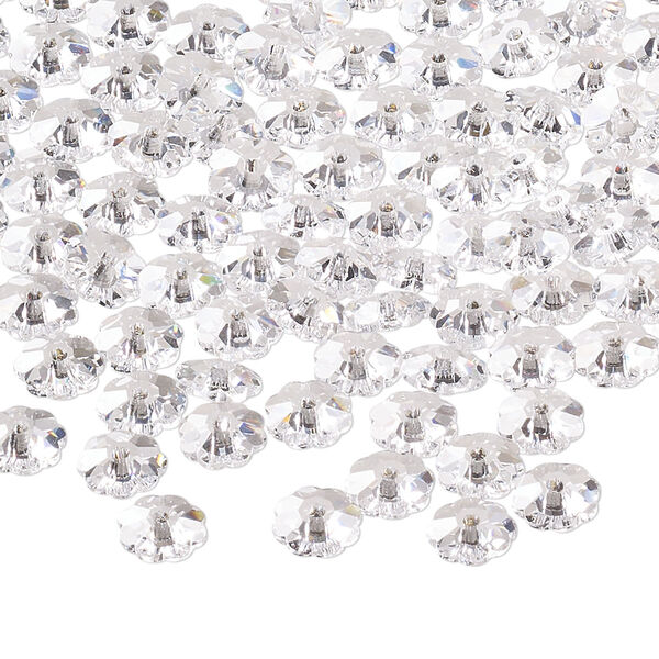 Bead 12pk crystal, Preciosa Czech crystal 6x2mm loch flower image number 0
