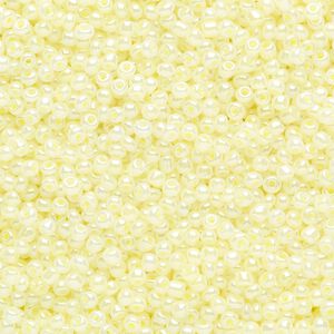 Seed bead, Ming Tree™, glass, pkg/1 pound, #11 round, opaque ceylon yellow.