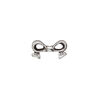 Bead, pewter (tin-based alloy), pkg/1, antique silver plate, 16x9mm double-sided bow, fits 8mm cube. image number 0