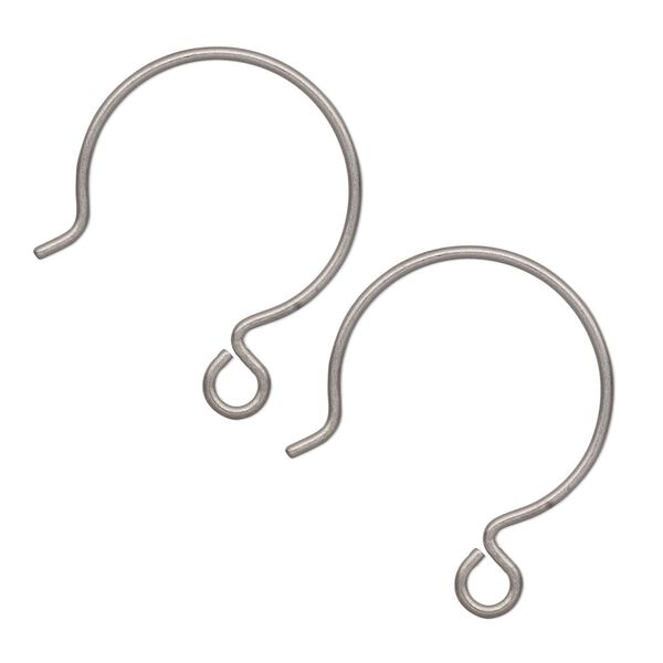 Ear wire French hook 1pkg100 niobium, 21.5mm / open loop, 20 gauge 50 pair image number 0