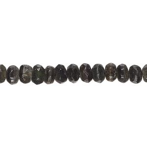 Grey feldspar 1pkg1, hand-cut faceted rondelle bead natural 14 inch 5x3mm-7x5mm