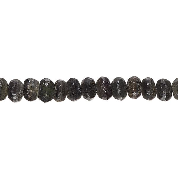 Grey feldspar 1pkg1, hand-cut faceted rondelle bead natural 14 inch 5x3mm-7x5mm image number 0