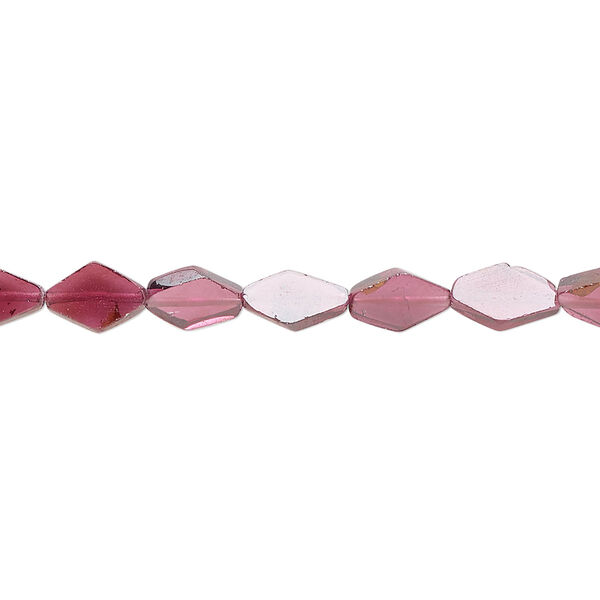 Rhodolite garnet 1pkg1, hand-cut flat diamond bead C grade, 15.5-16 inch 6x4mm-10x6mm image number 0