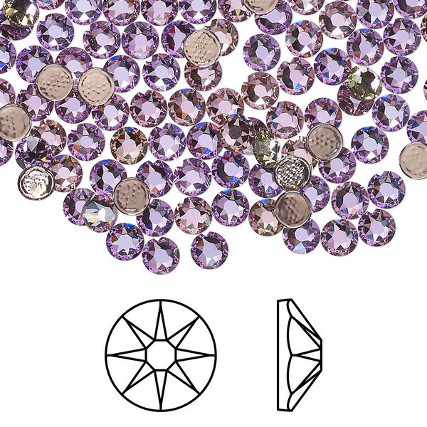 Flat back 144pk crystal vitrail light foil back, Crystal Passions® hotfix 3.8-4mm round SS16 2078 image number 0