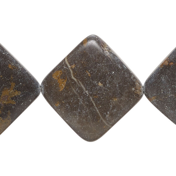 Black & white marble 1pkg1, flat diamond bead natural, 15 inch 24-26mm image number 0
