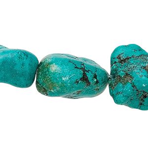 Turquoise 1pkg1, nugget bead 15.5-16 inch medium to large