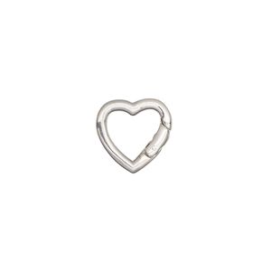 Clasp self-closing hook 1pkg1 sterling silver 12x12mm heart
