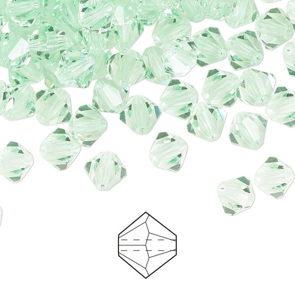 Bead 144pk chrysolite, Preciosa Czech crystal 6mm bicone image number 0