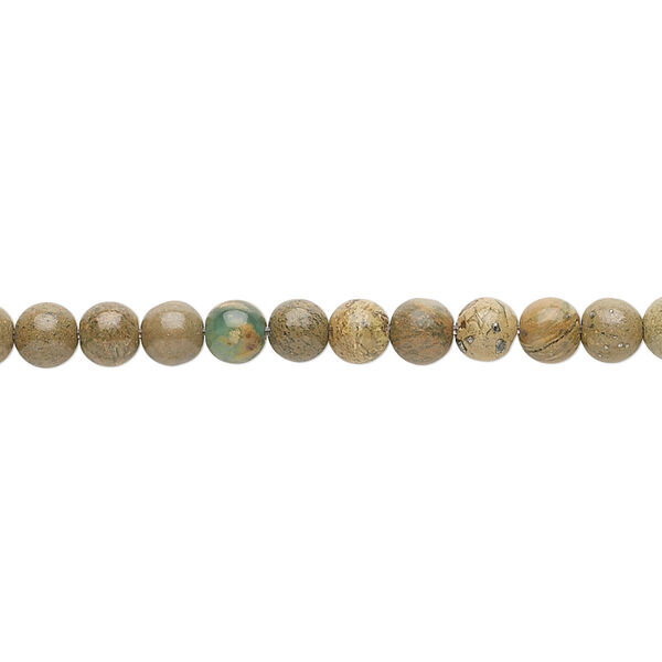 Bead, verdite (natural), 4mm round, B grade, Mohs hardness 3-1/2 to 4. Sold per 15" to 16" strand. image number 0