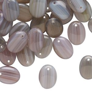 Drop, pressed glass, translucent grey and purple, 12x9mm puffed oval. Sold per 1-ounce pkg, approximately 55 beads.