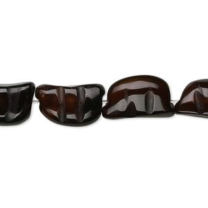 Black agate 1pkg1, hand-cut carved bead 15.5-16 inch 15x10mm