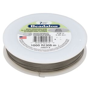 Wire, Beadalon®, nylon and stainless steel, bright, 7 strand, 0.018-inch diameter. Sold per 1000-foot spool.