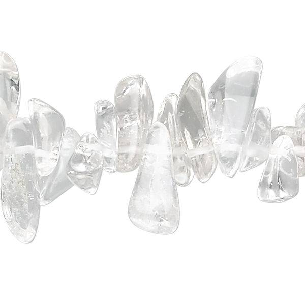 Bead, quartz crystal (natural), extra-large top-drilled Hawaiian chip, Mohs hardness 7. Sold per 36-inch strand. image number 0