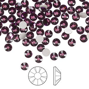 Flat back 1440pk amethyst foil back, Preciosa MAXIMA Czech crystal hotfix rhinestone 3.8-4mm chaton rose round SS16