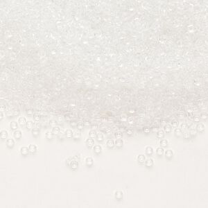 Seed bead, Miyuki, glass, pkg/250g, #15 rocaille, transparent crystal clear, (RR-131).