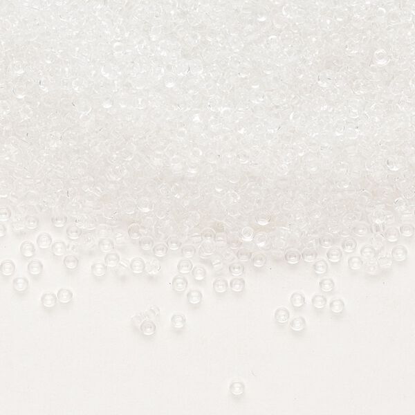 Seed bead, Miyuki, glass, pkg/250g, #15 rocaille, transparent crystal clear, (RR-131). image number 0